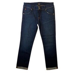 HUDSON Jean's NWT‎ Women's Size 29 Colin Midrise Straight Crop Dark Blue Denim